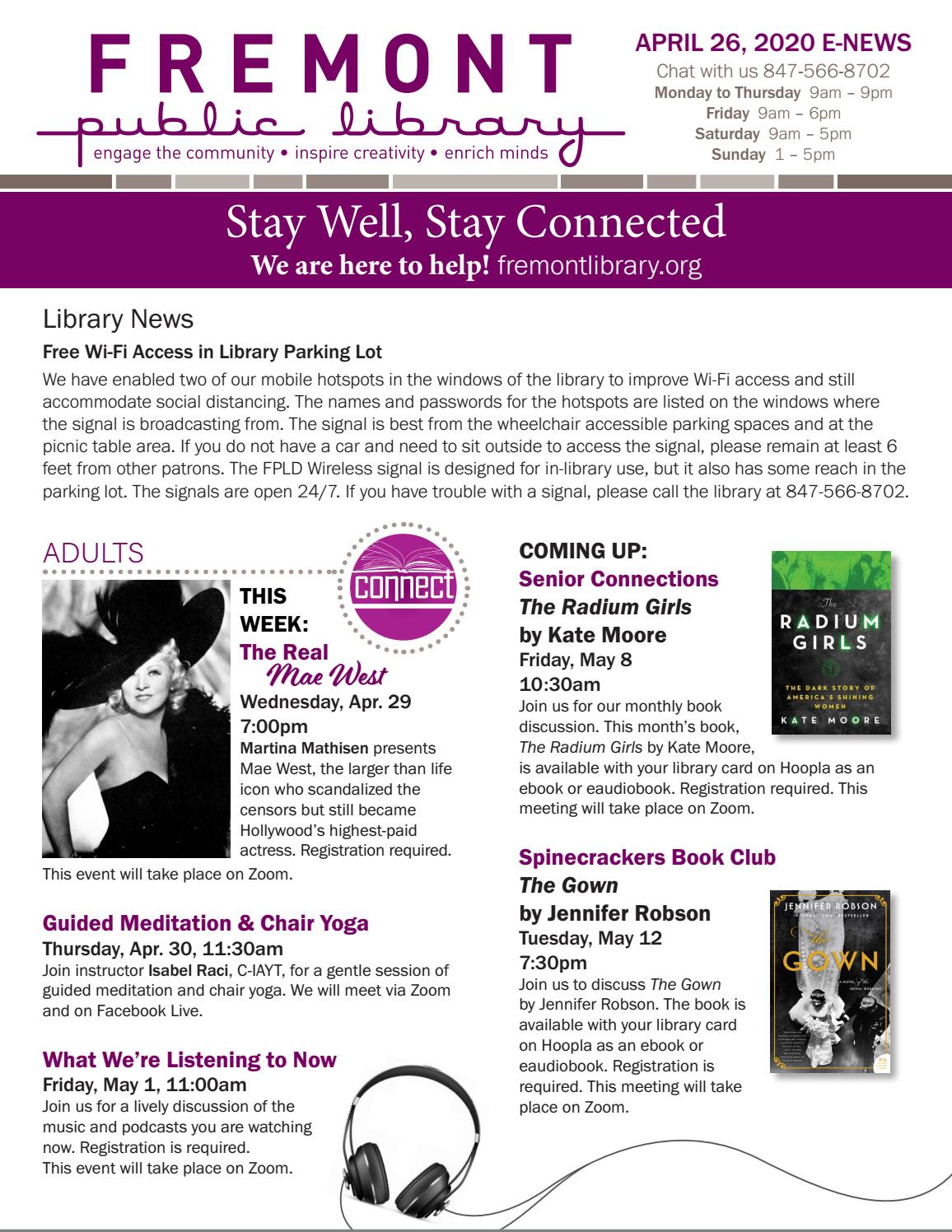 April 26, 2020 ENews by Fremont Public Library Issuu