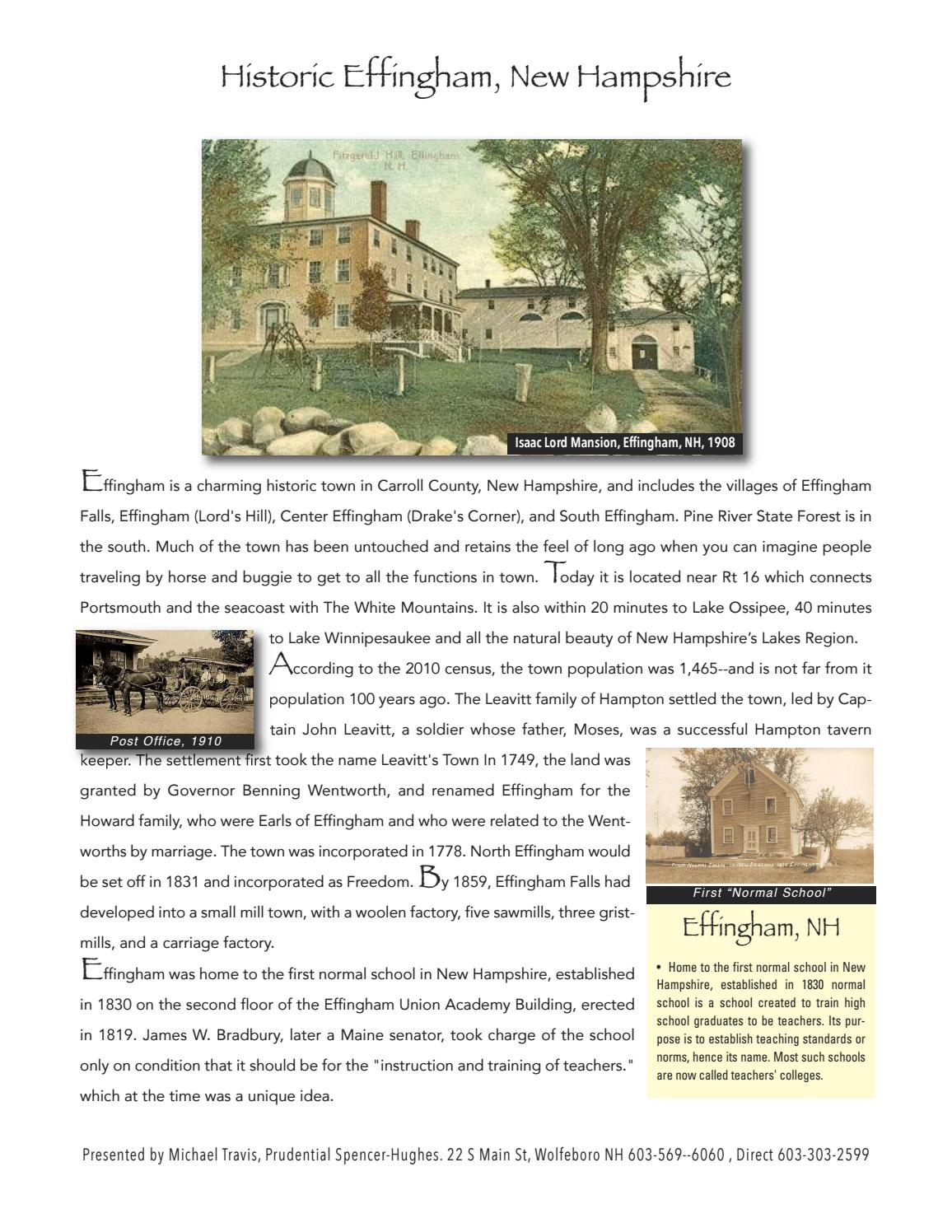 Effingham New Hampshire Small town charm with history by New Hampshire