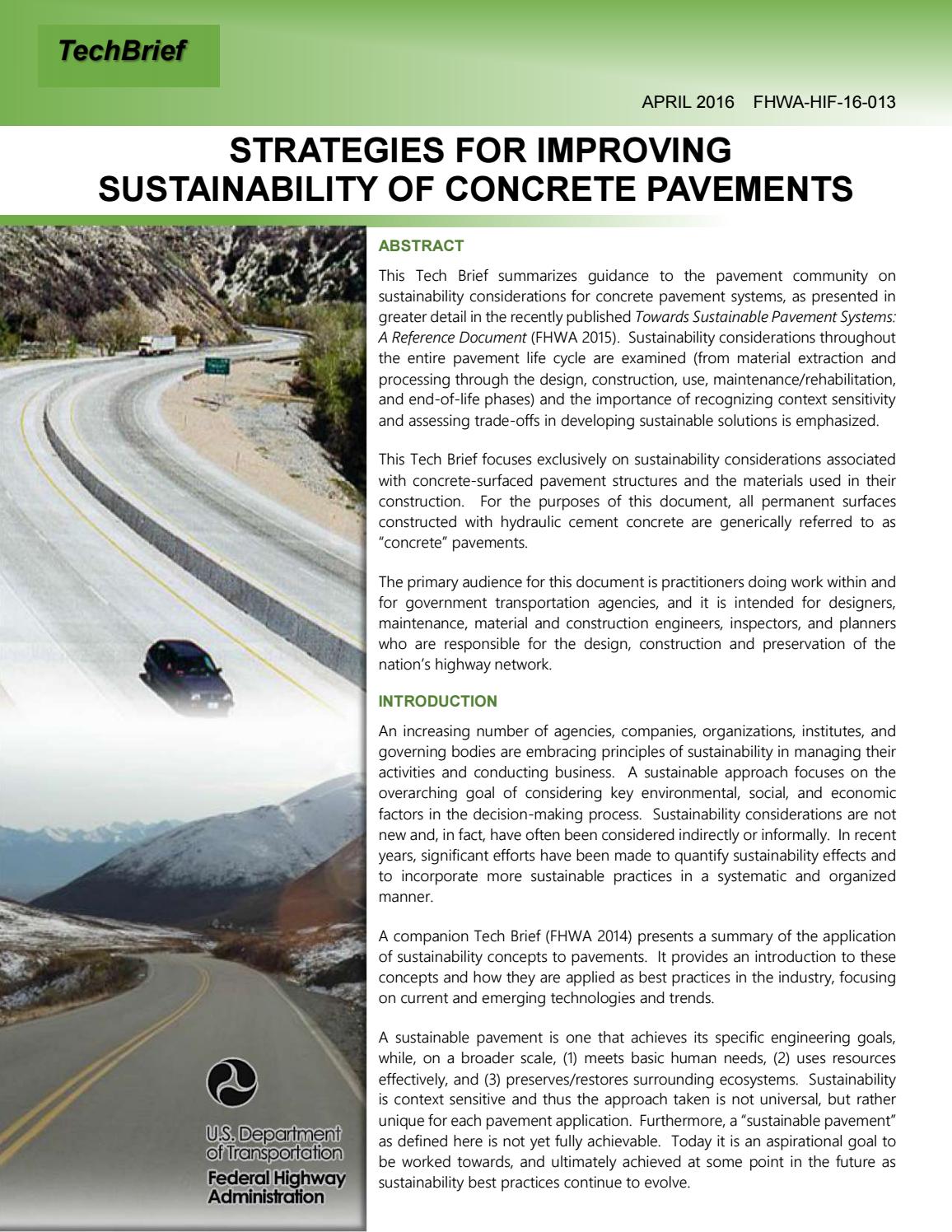 Strategies For Improving Sustainability Of Concrete Pavements By Instituto Del Cemento Y Del Hormigon Issuu