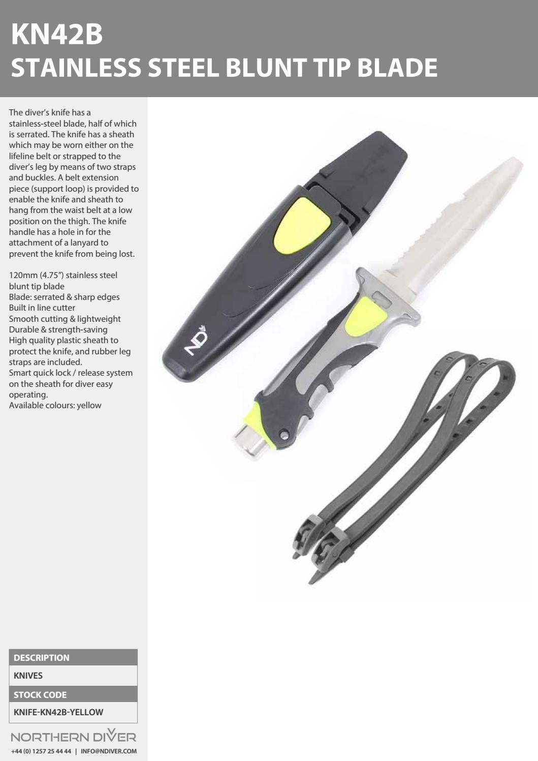 KN42B Stainless Steel BLUNT Tip Dive Knife by Northern Diver UK Issuu