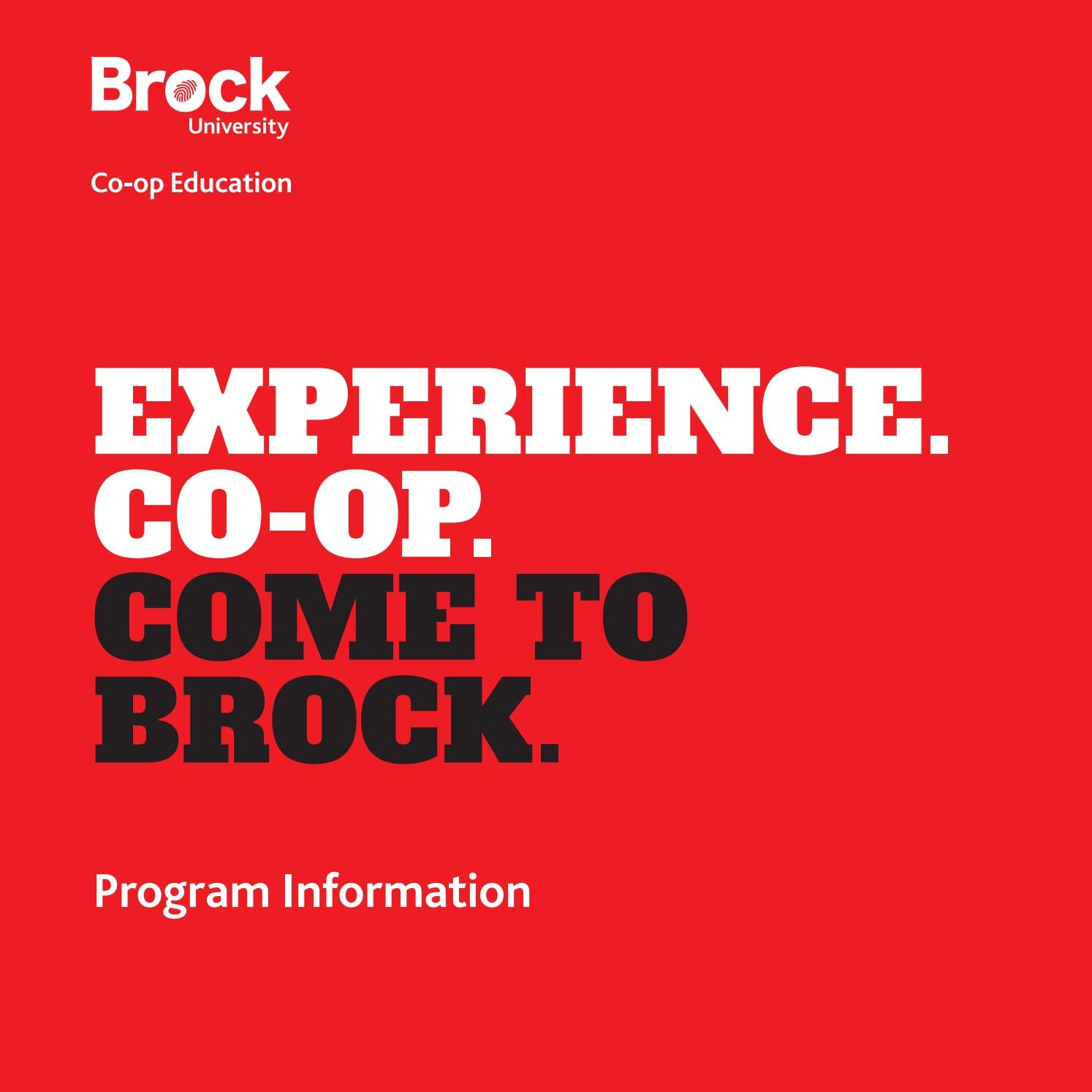 Coop Programs Guidebook by Brock University Issuu