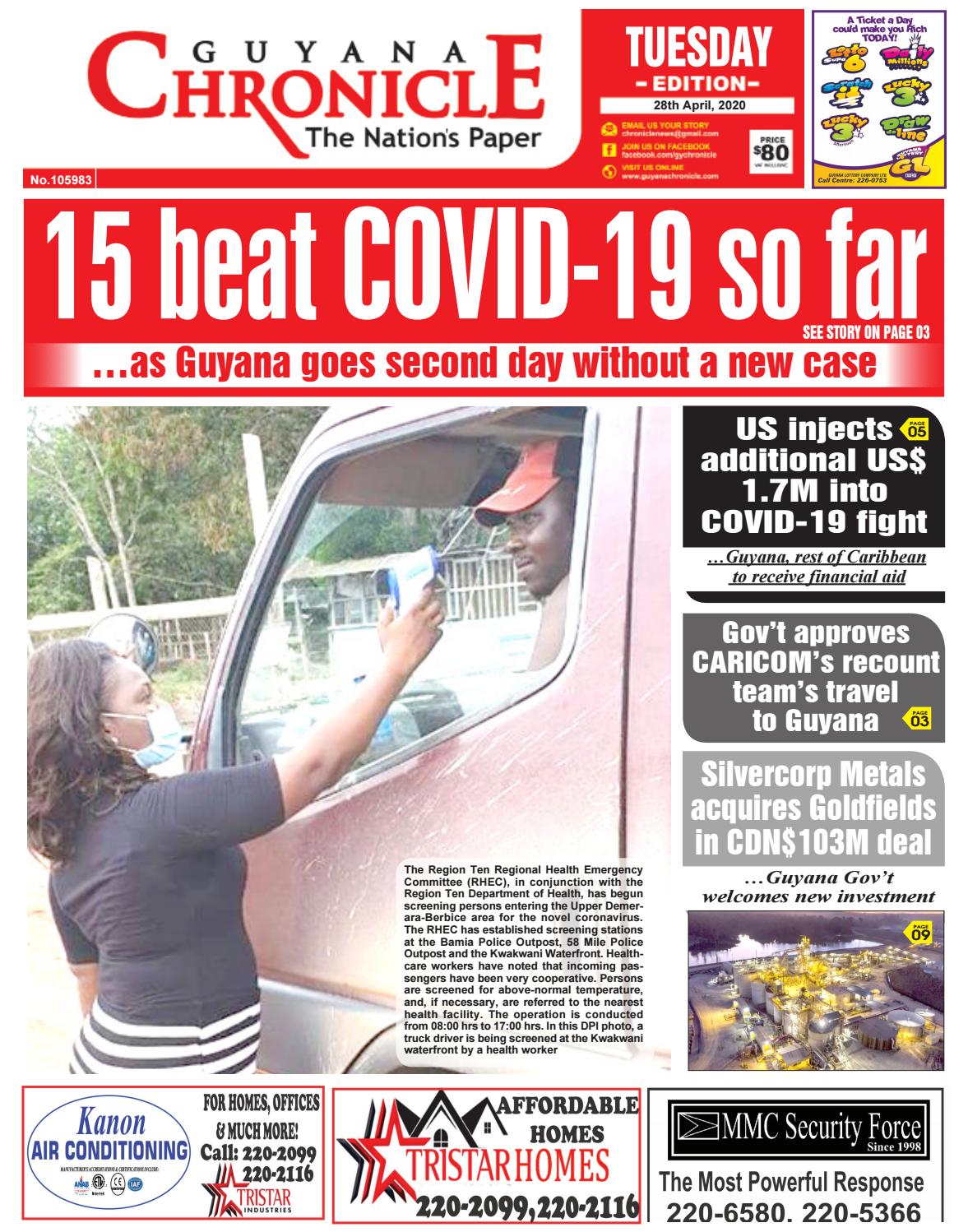 Guyana_Chronicle_Epaper_04_28_2020 by Guyana Chronicle - Issuu