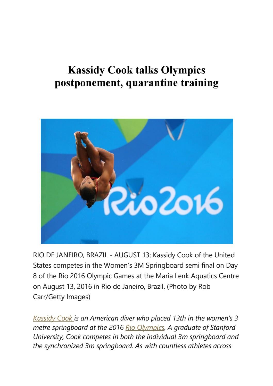 Kassidy Cook talks Olympics postponement, quarantine training by leeza