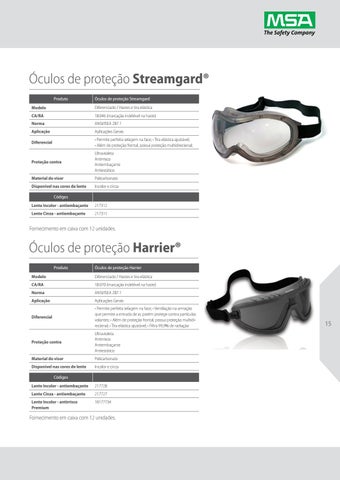 MSA | Proteção Visual 第 15 页