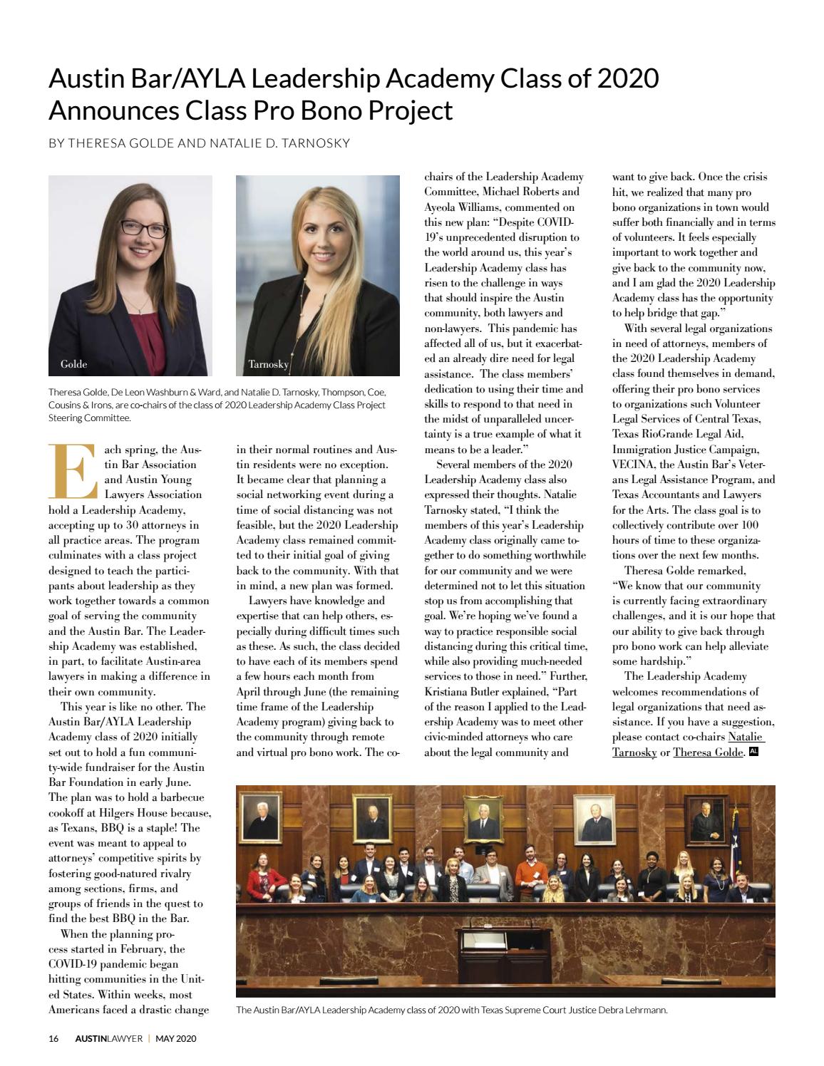 Austin Lawyer, May 2020 by Austin Bar Association Issuu
