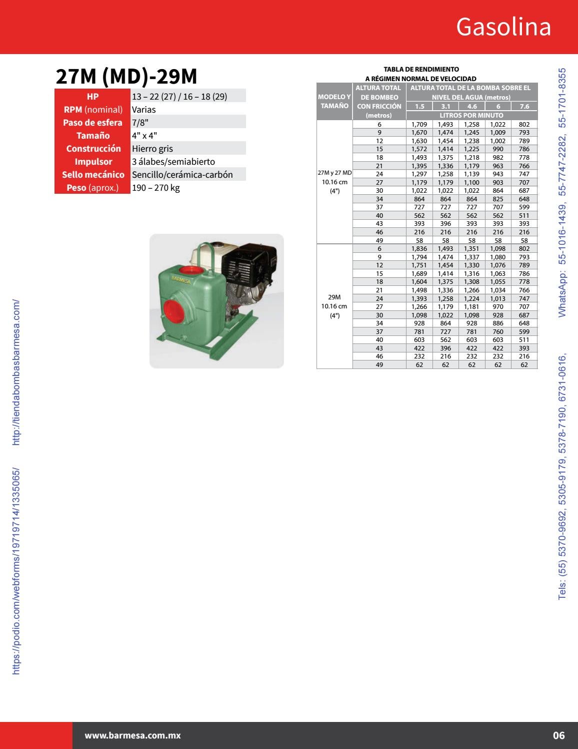 Folleto Bombas Autocebantes Barmesa Barnes 2019 Tiendabombasbarmesa