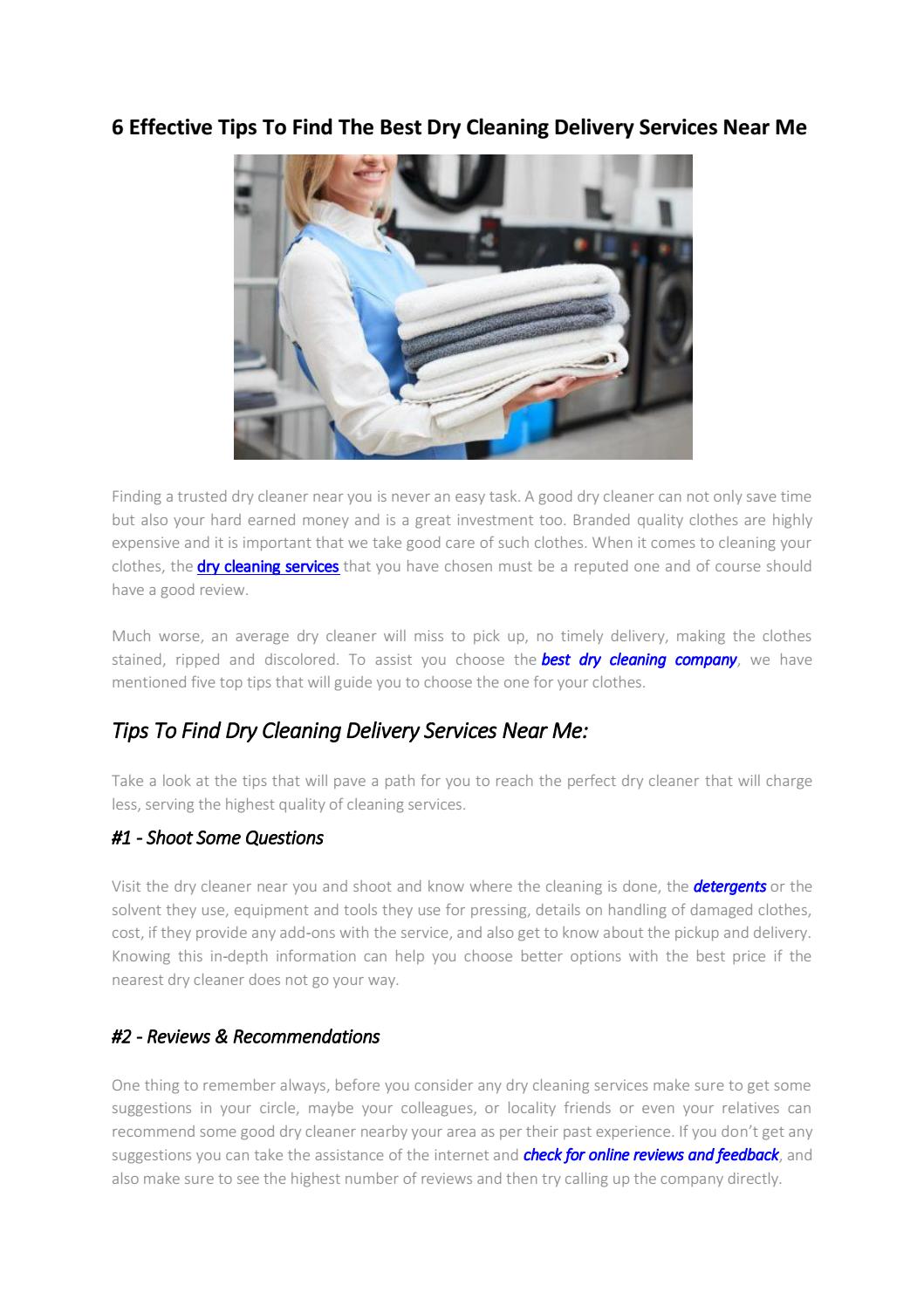 6 Effective Tips To Find The Best Dry Cleaning Delivery Services Near