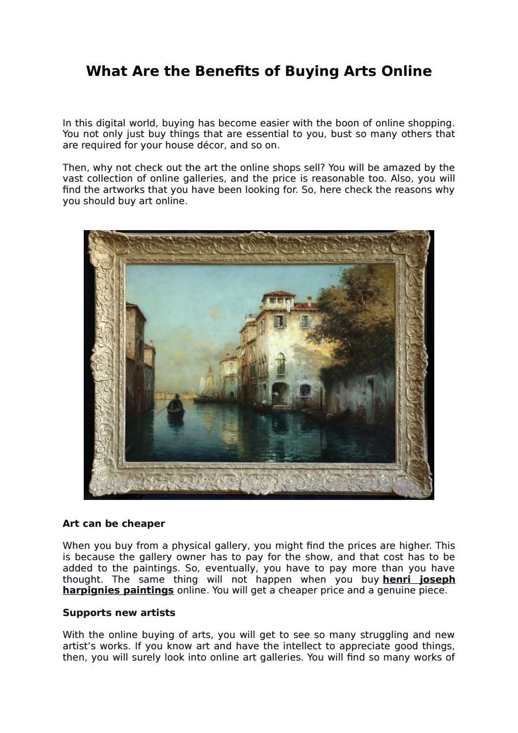 What Are the Benefits of Buying Arts Online by Leighton Fine Art Ltd