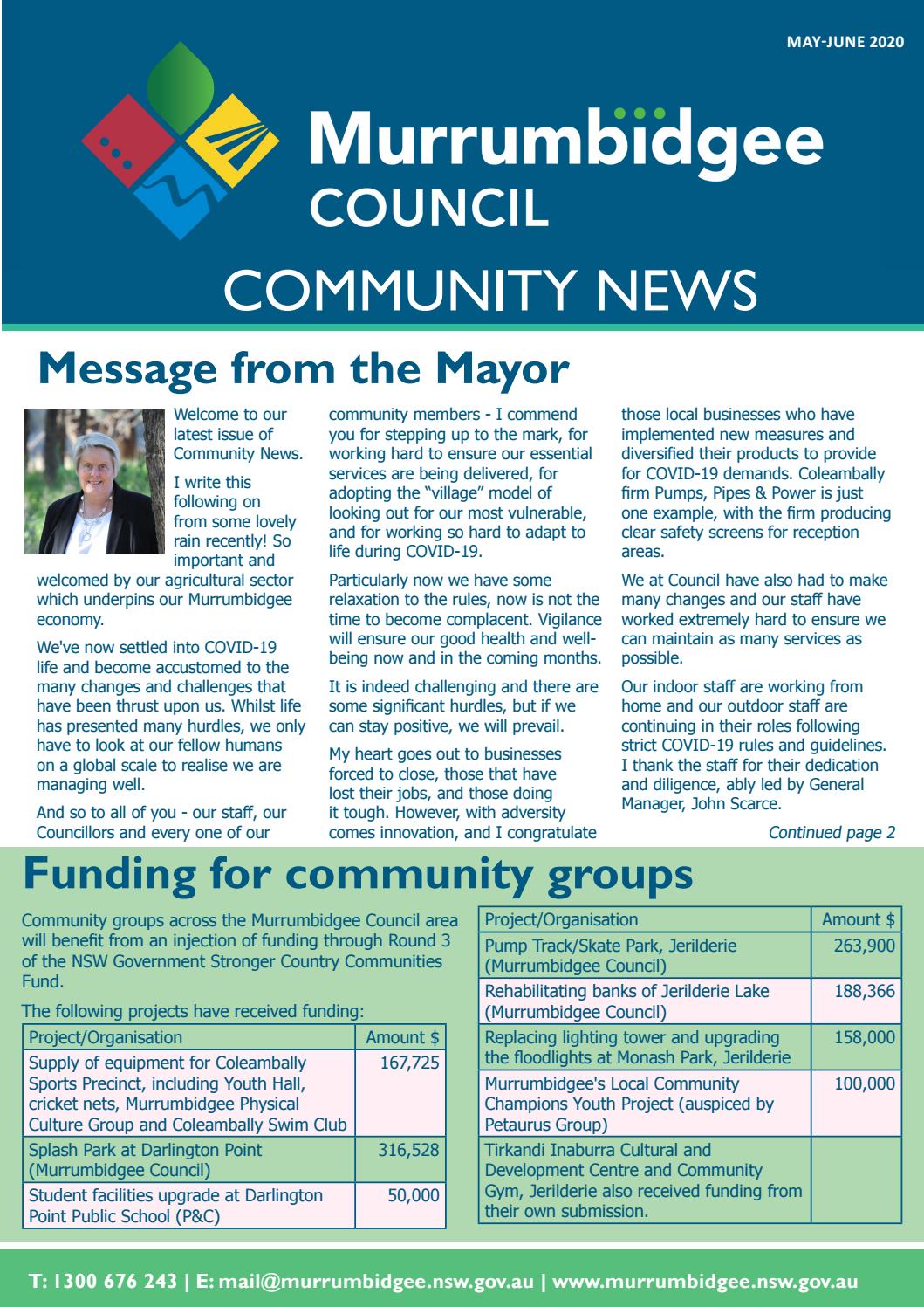 Community Newsletter May-June 2020 by murrumbidgeecouncil - Issuu