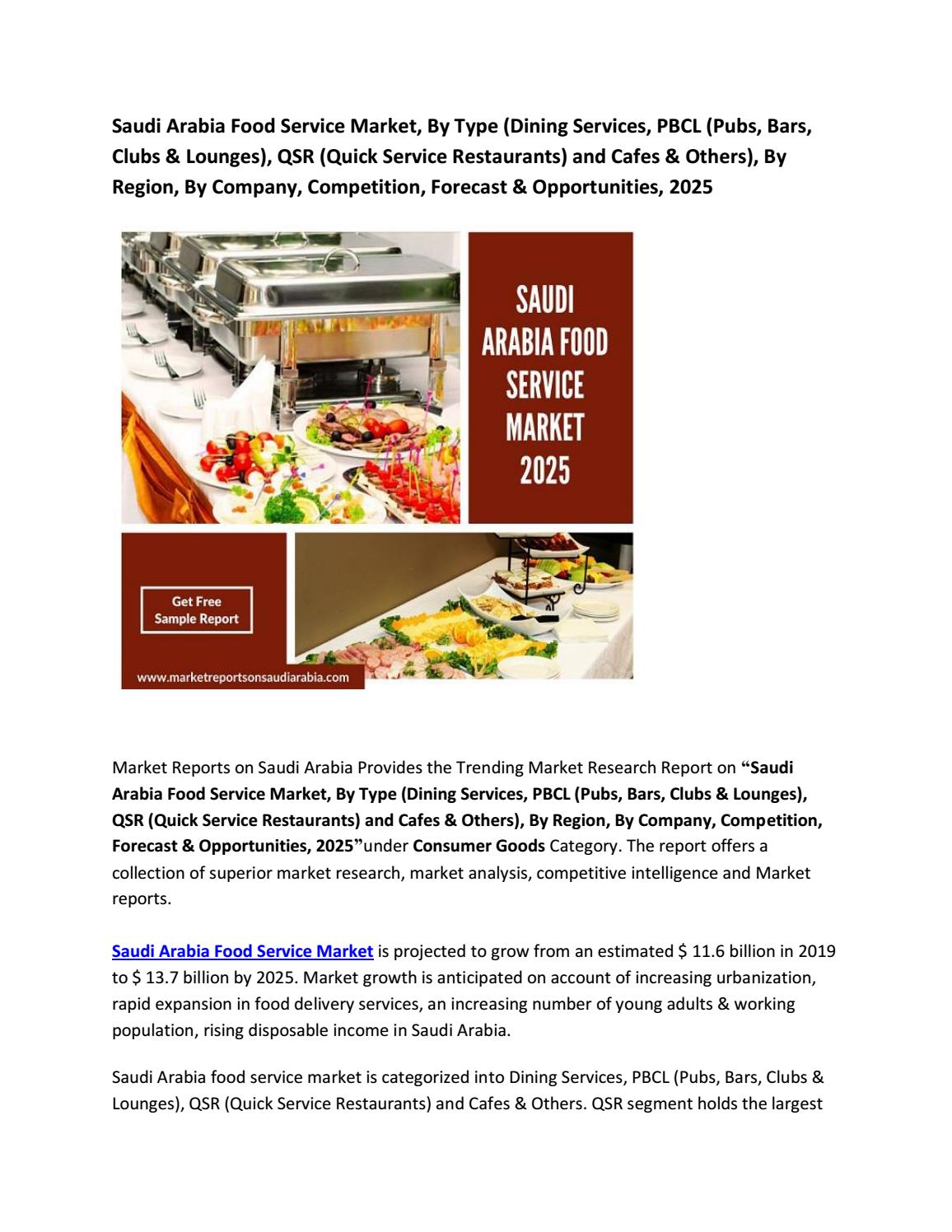 Saudi Arabia Food Service Market Research Report 2025 by sharonwilliams Issuu