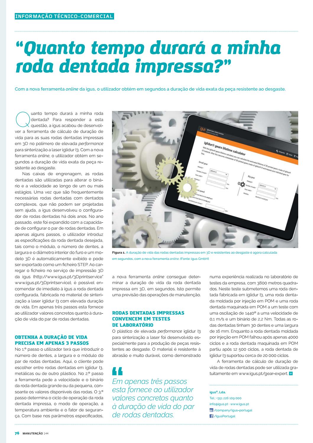“Quanto tempo durará a minha roda dentada impressa?” by cie Issuu