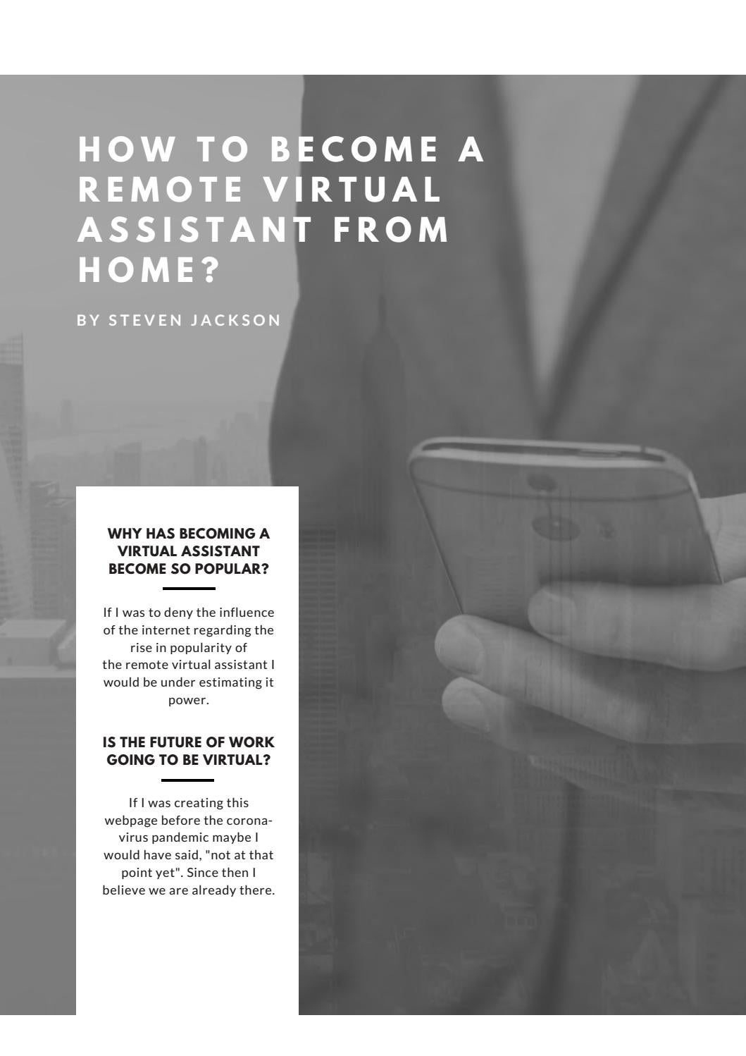 how-to-become-a-remote-virtual-assistant-from-home-by-steven-jackson
