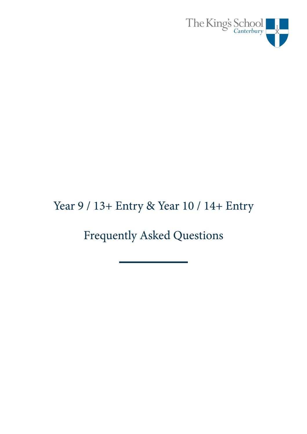 The King's School, Canterbury Admissions FAQs for 13+ & 14+ Entry by