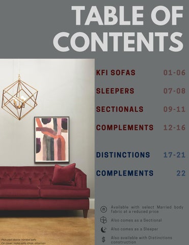 Meridien Marketing 家具目录 · Klaussner Quick-Upholstery 指南 第 2 页