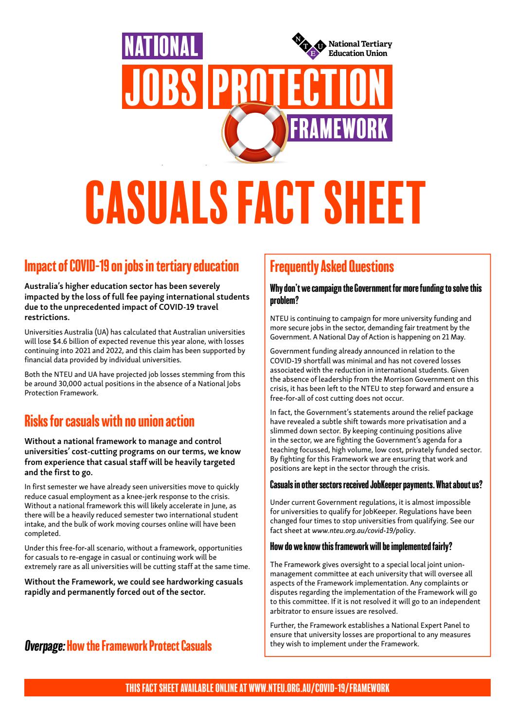 National Jobs Protection Framework Casuals Fact Sheet by NTEU Issuu