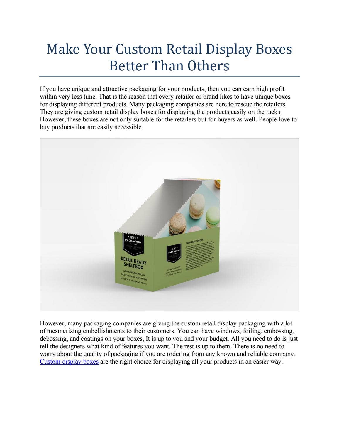 Make Your Custom Retail Display Boxes Better Than Others by ...