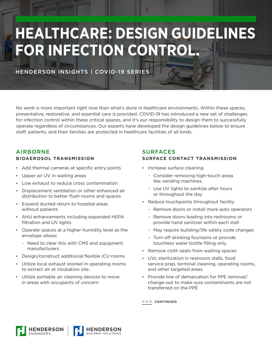 Healthcare Design Guidelines for Infection Control by hendersonengineers Issuu