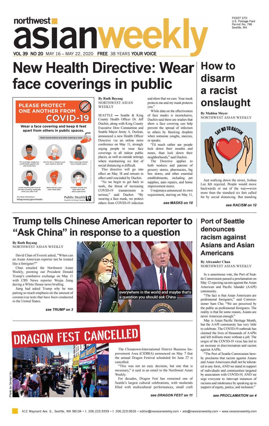 VOL 39 NO 20 | MAY 16 – MAY 22, 2020 by Northwest Asian Weekly - Issuu