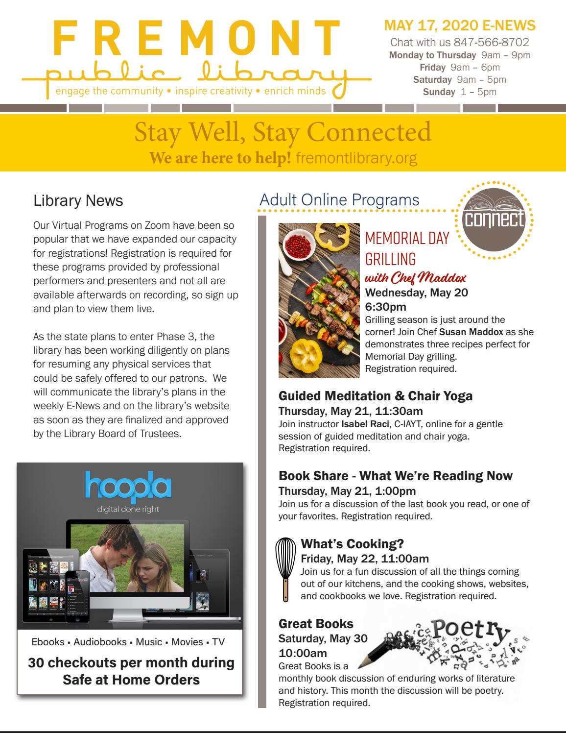 May 17, 2020 eNews by Fremont Public Library Issuu