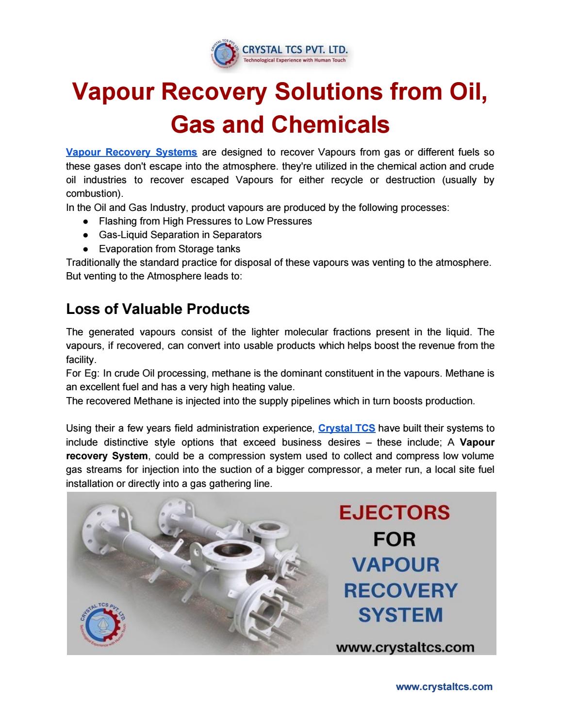 Vapour Recovery Solutions from Oil, Gas and Chemicals by crystaltcs Issuu
