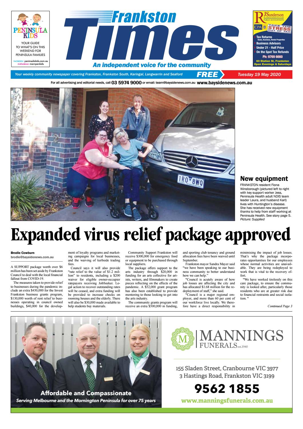 Frankston Times 19 May 2020 by Mornington Peninsula News Group Issuu