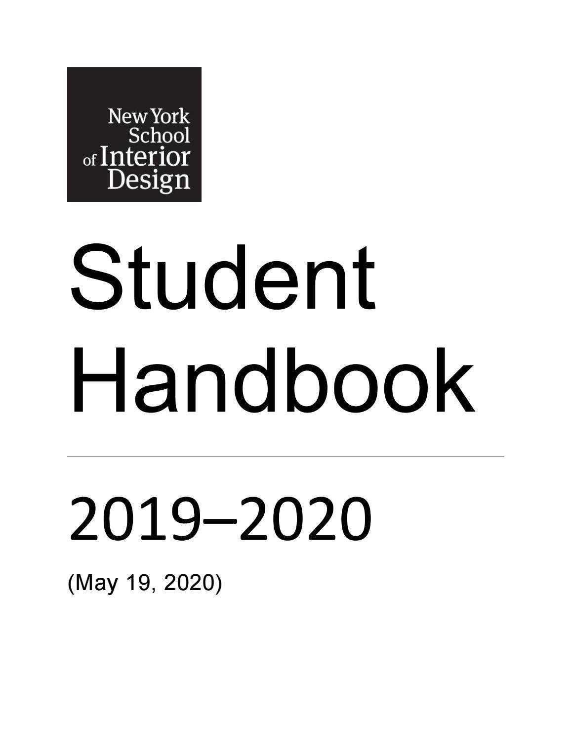 NYSID Student Handbook 20192020 by New York School of Interior Design