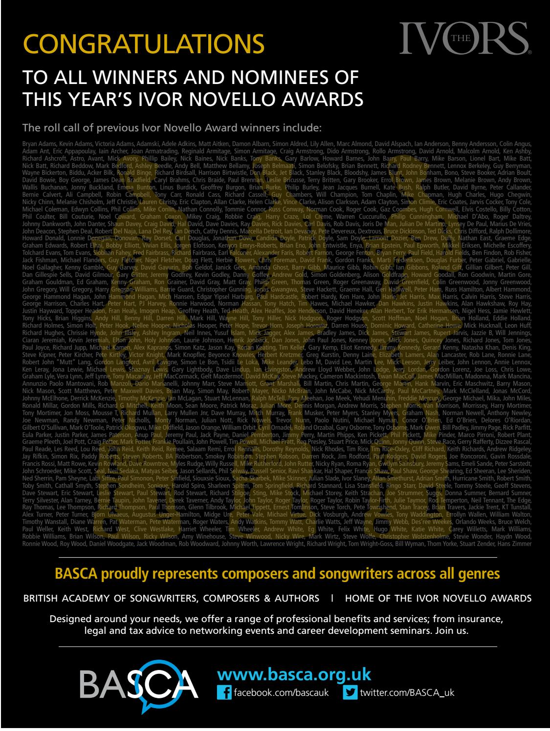 The Ivors 2014 by The Ivors Academy - Issuu
