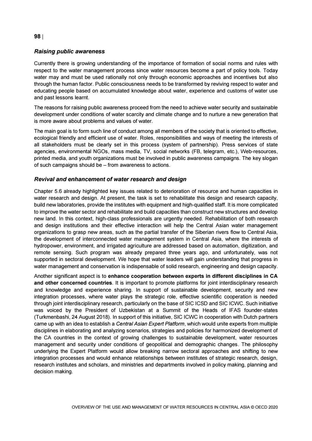 Overview of the use and management of water resources in Central Asia ...