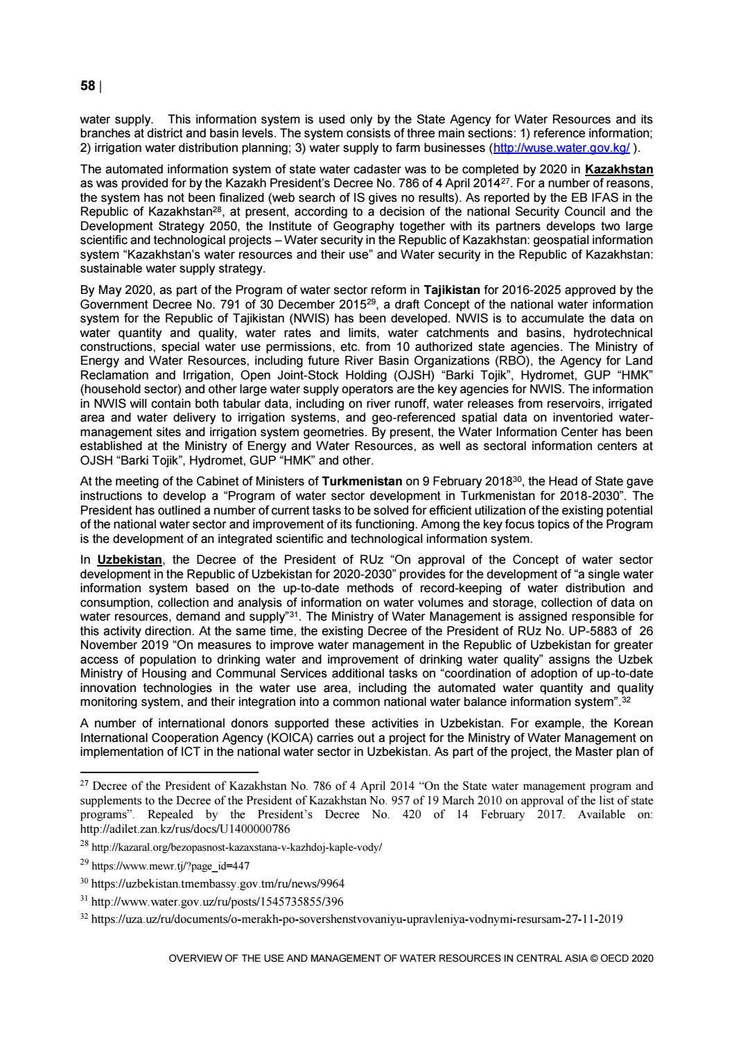 Overview of the use and management of water resources in Central Asia ...