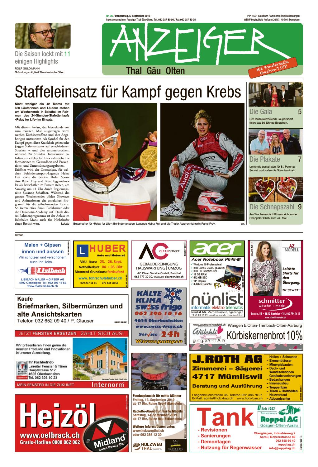 Anzeiger Thal Gau Olten 2019 36 By Zt Medien Ag Issuu