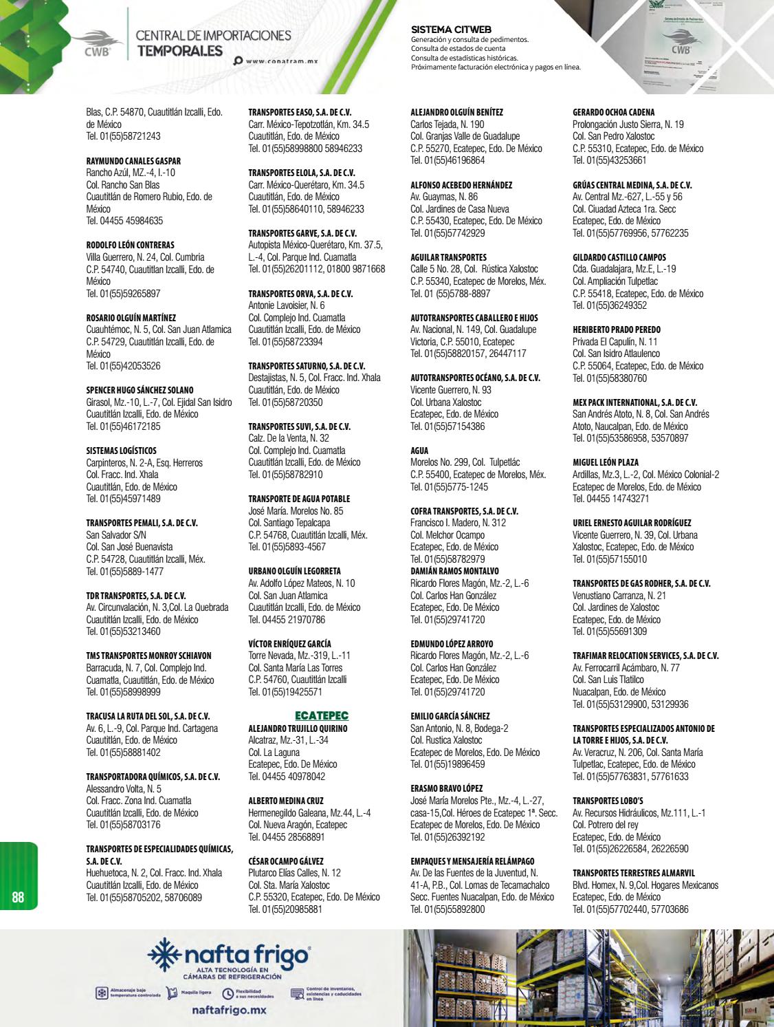 Directorio De Autotransporte Nacional 2020 By Revista Hombre Cami n Issuu