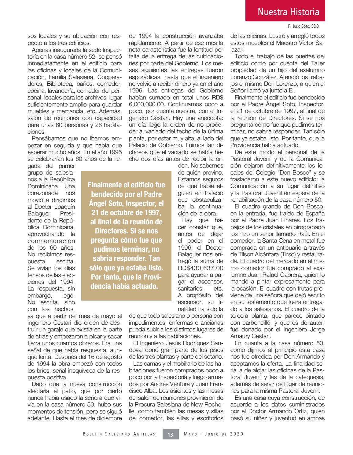 Boletín Salesiano Mayo / Junio 2020 by Salesianos Antillas - Issuu