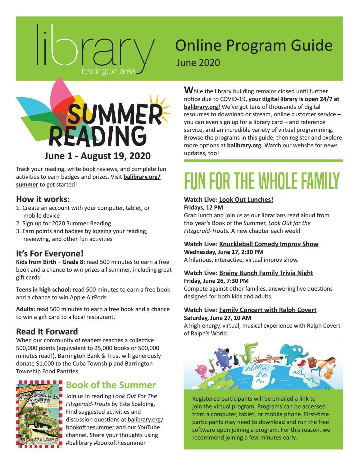 June 2020 VIrtual Program Guide | Barrington Area Library by Barrington ...