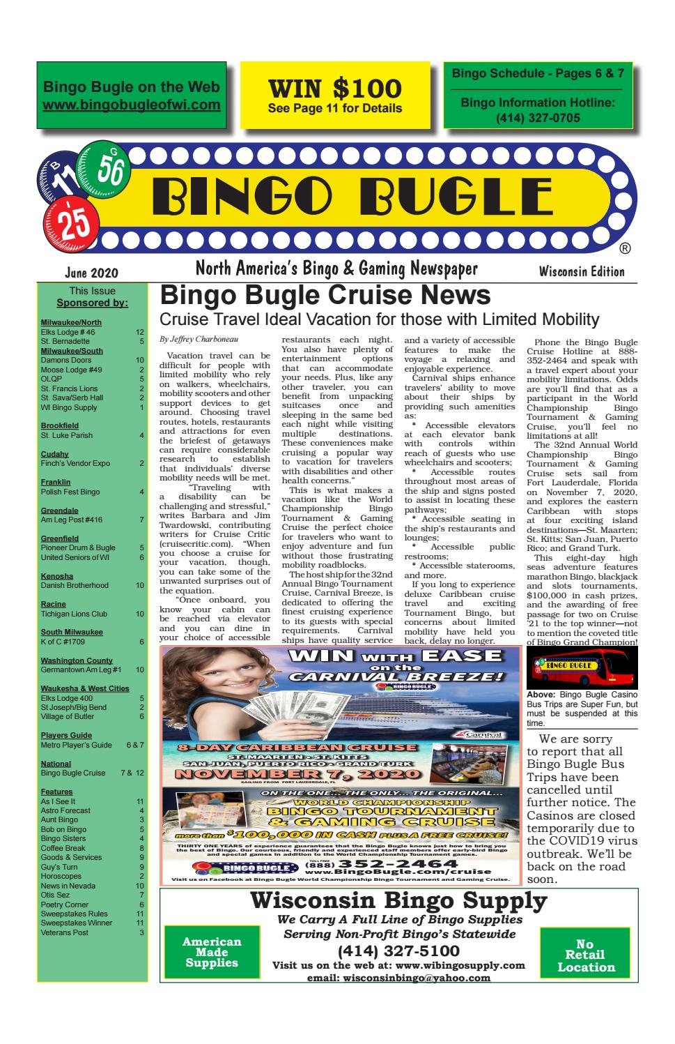 June 2020 Wisconsin Bingo Bugle by Bingo Bugle of Wisconsin Issuu