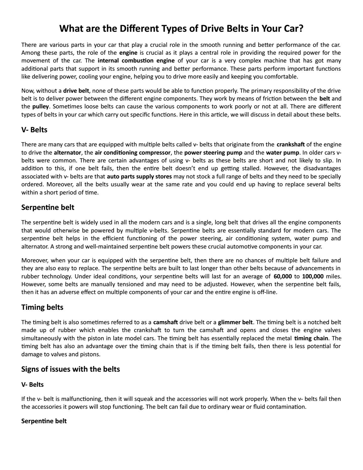 different types of drive belts