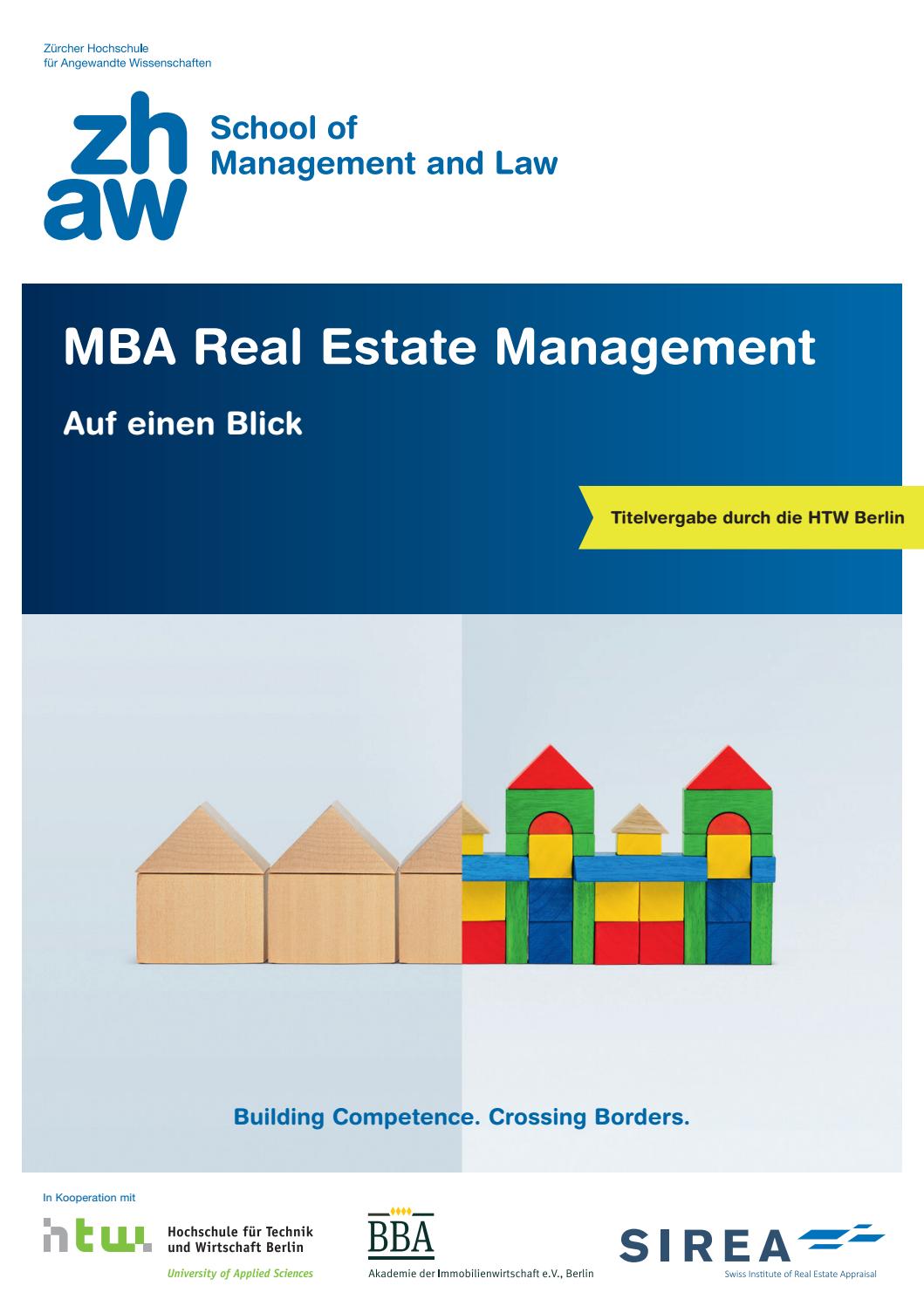 MBA Real Estate Management by ZHAW School of Management and Law Issuu