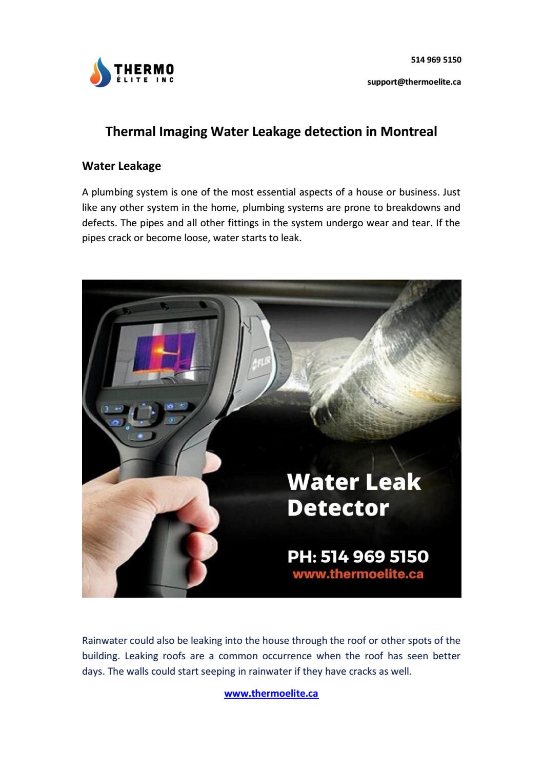 Thermal Imaging Water Leakage detection in Montreal by Thermo Élite Inc