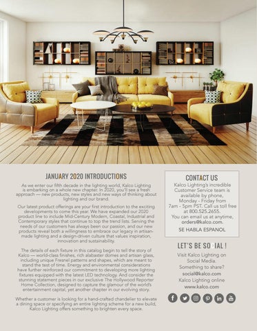 Kalco Lighting 灯饰目录 · January 2020 Supplement 第 2 页