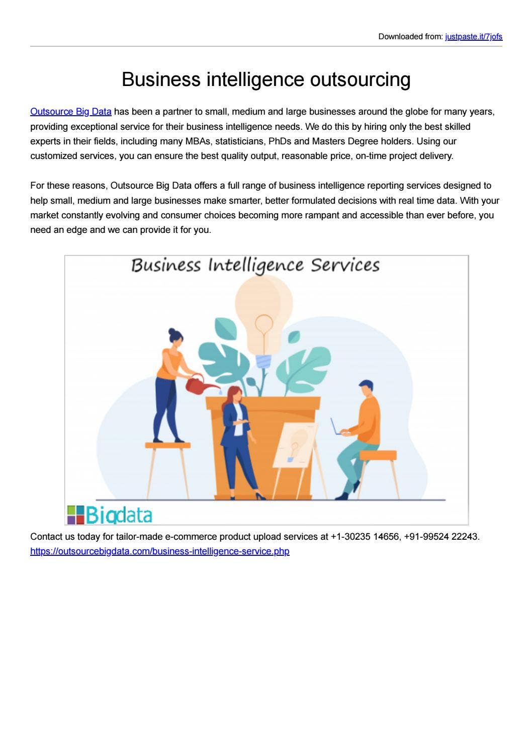 Business intelligence outsourcing by AIMLEAP - Outsource Bigdata - Issuu
