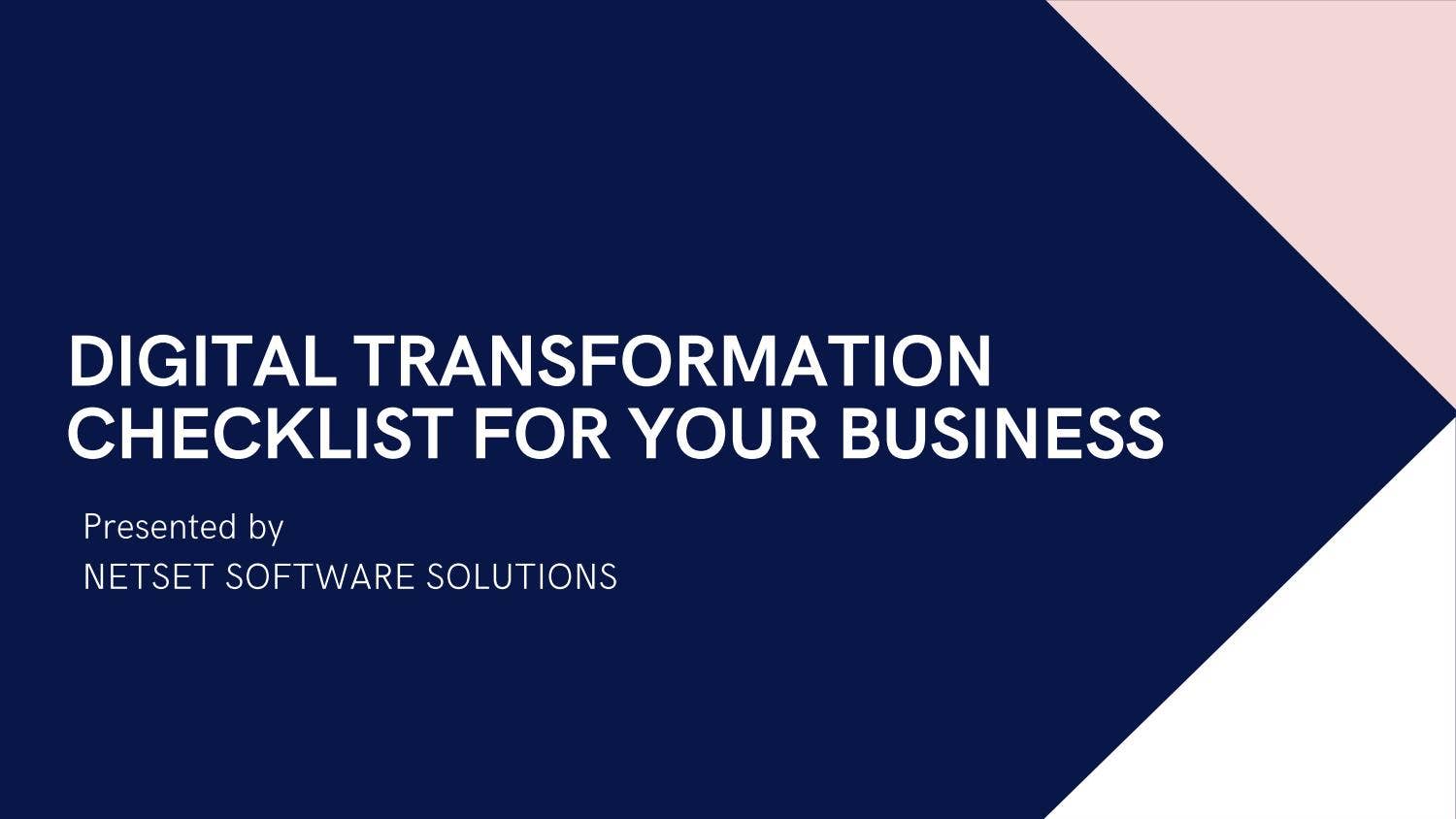 Digital Transformation Checklist for your Business by NetSet Software ...