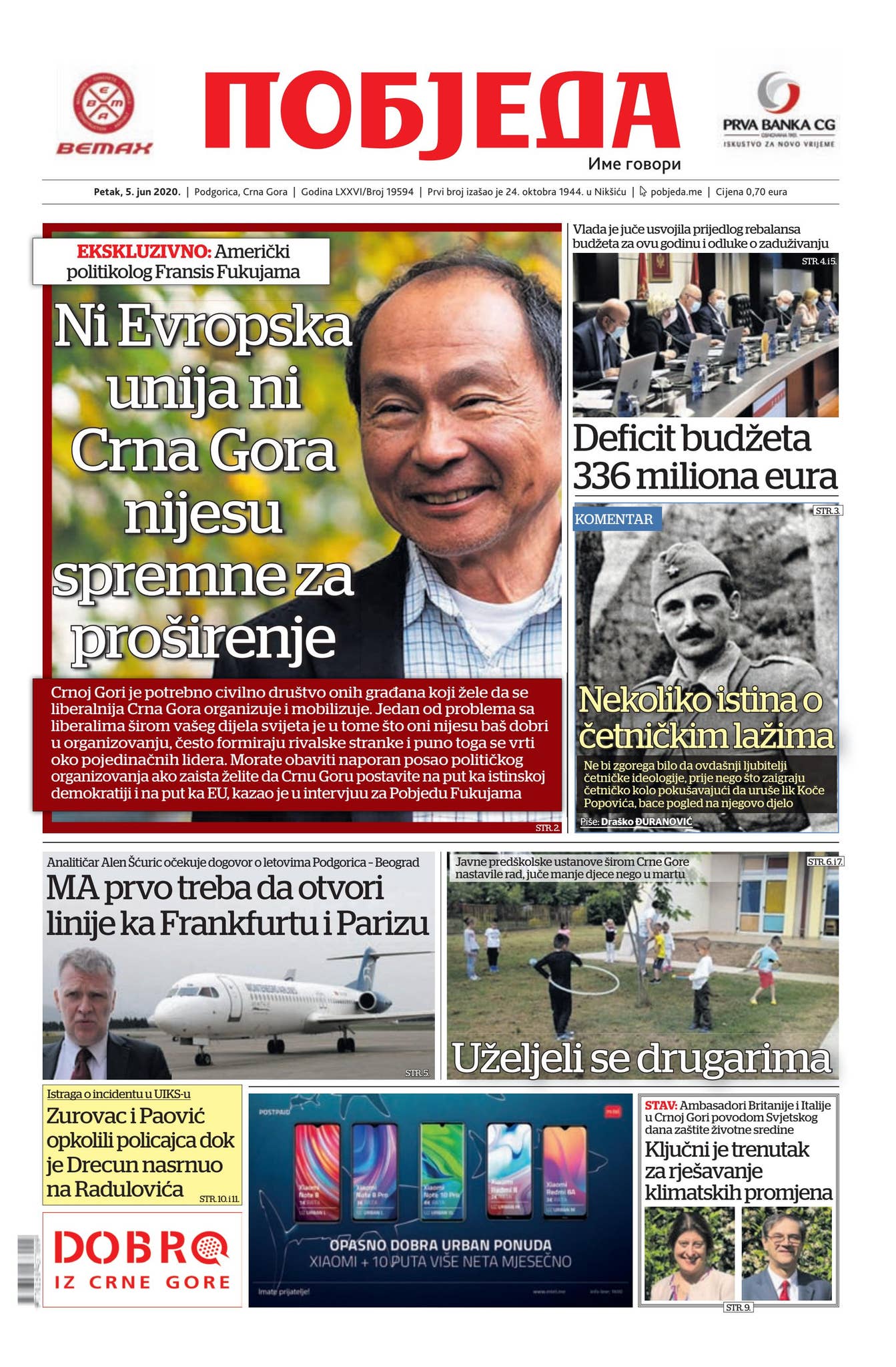 Dnevni list Pobjeda 05.06.2020. by Pobjeda - Issuu