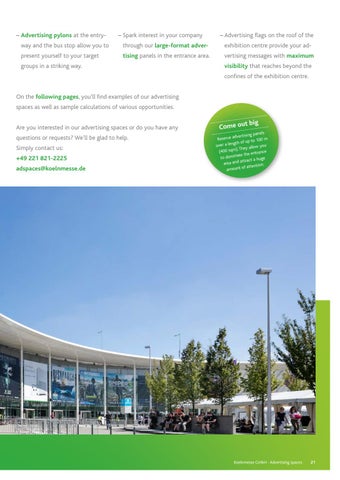Koelnmesse GmbH 家具目录 · Werbeflächenkatalog 英文 A 2021 第 21 页
