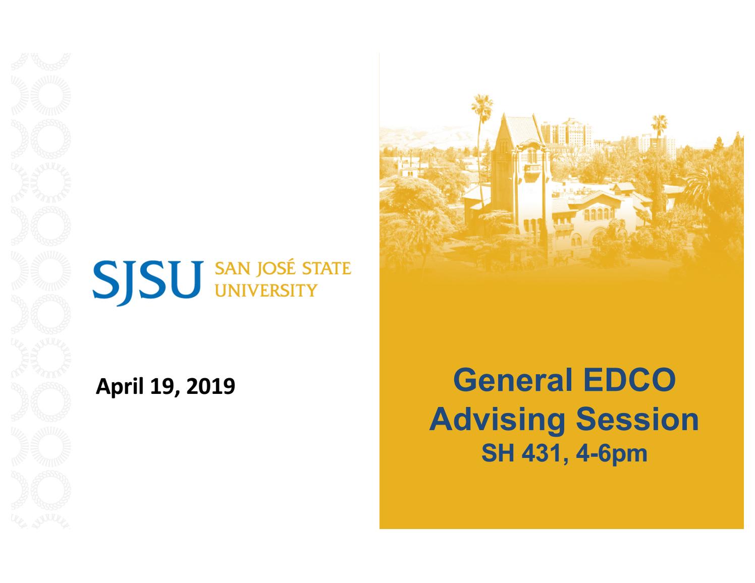 SJSU Lurie College of Education Counselor Education Department General