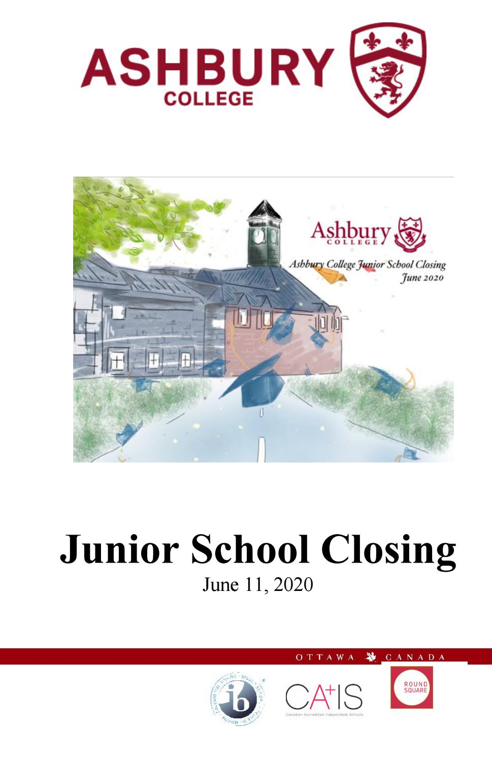 Ashbury College Junior School Closing Program 2020 by Ashbury College