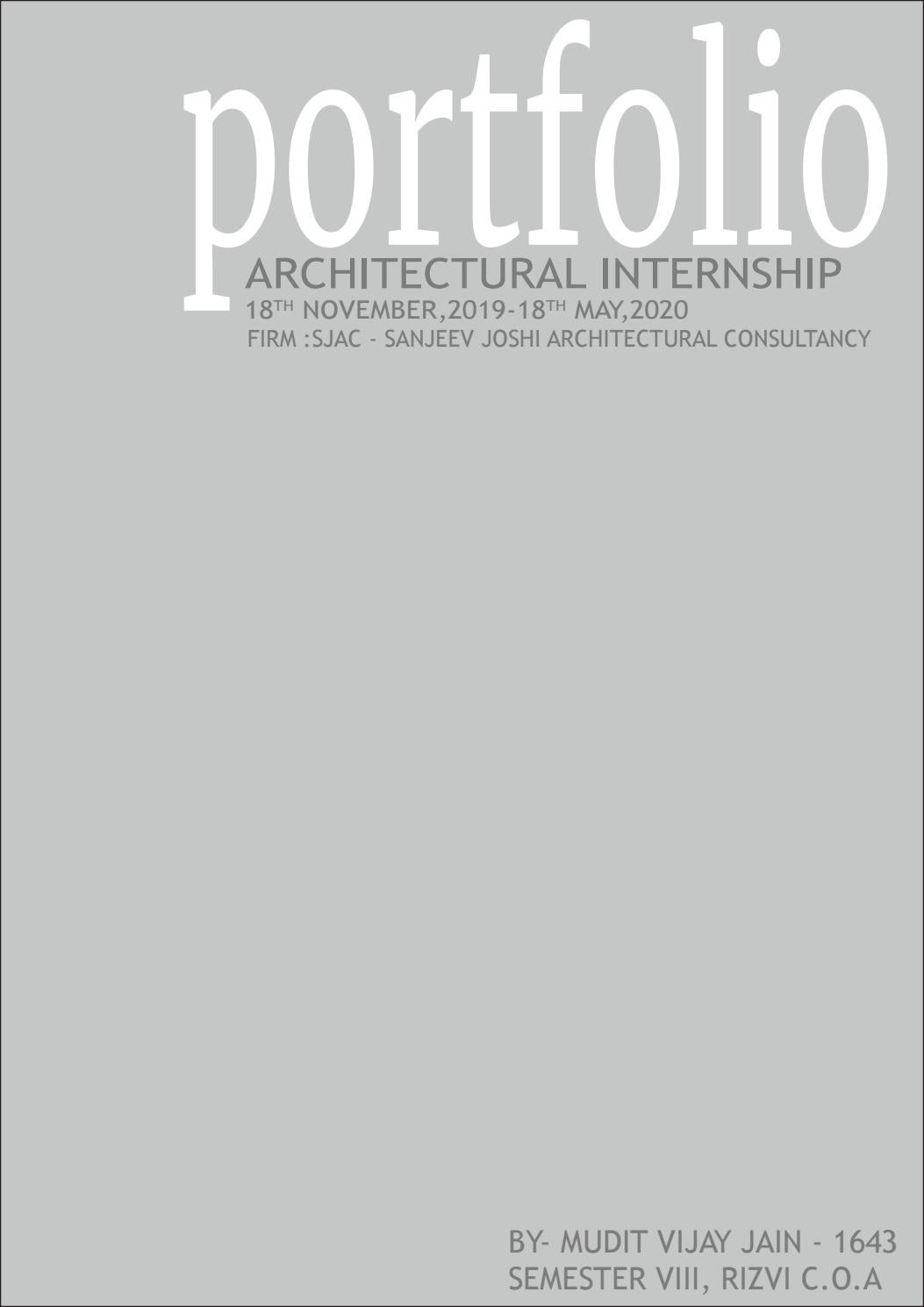 Architectural Internship Portfolio by muditjain1819 Issuu