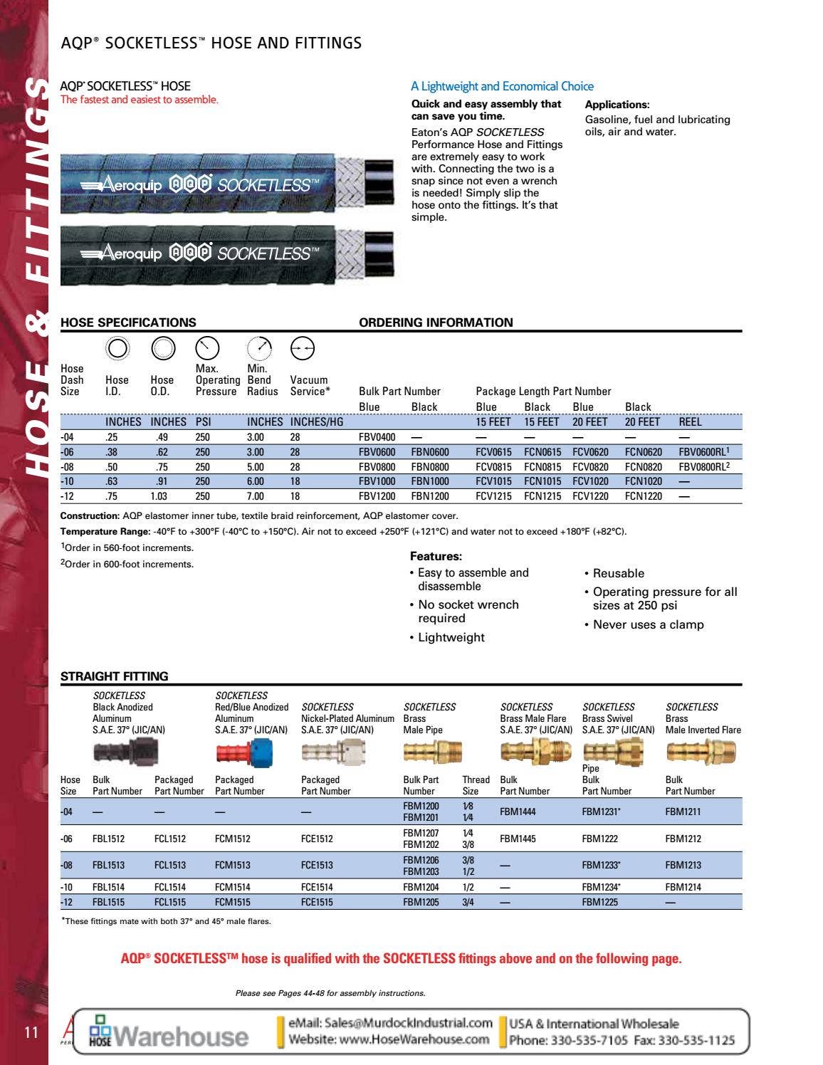Eaton Aeroquip High Performance Racing Hose Fittings and Adapters PDF