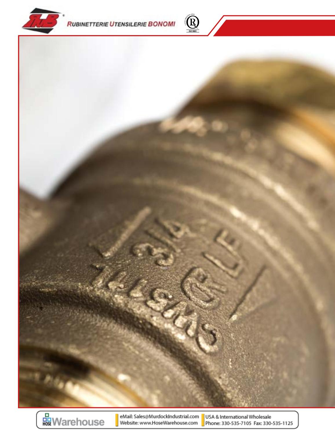 Rub Valves PDF Catalog Catalogue one two way shut off Ball Valves and