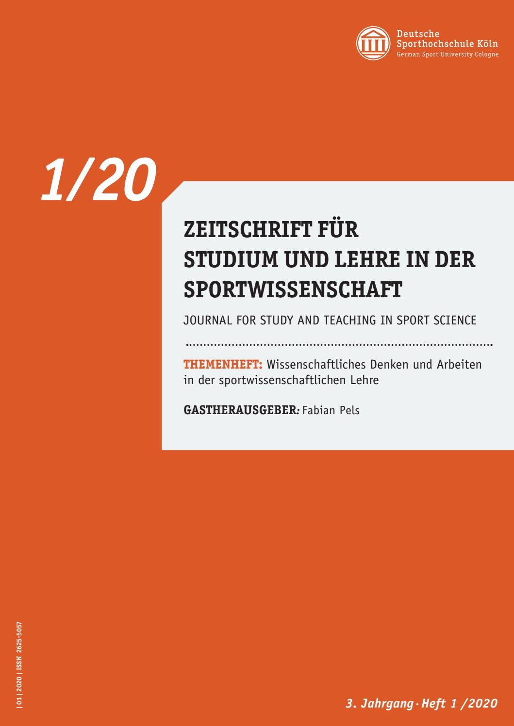 Zeitschrift Fur Studium Und Lehre In Der Sportwissenschaft Zsls 1 2020 By Deutsche Sporthochschule Koln Issuu