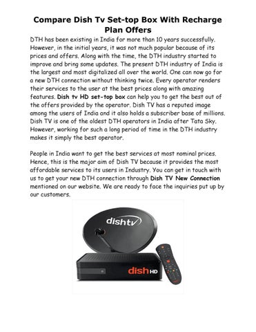 Compare Dish Tv Set Top Box With Recharge Plan Offers By Flowmore Pumps Issuu