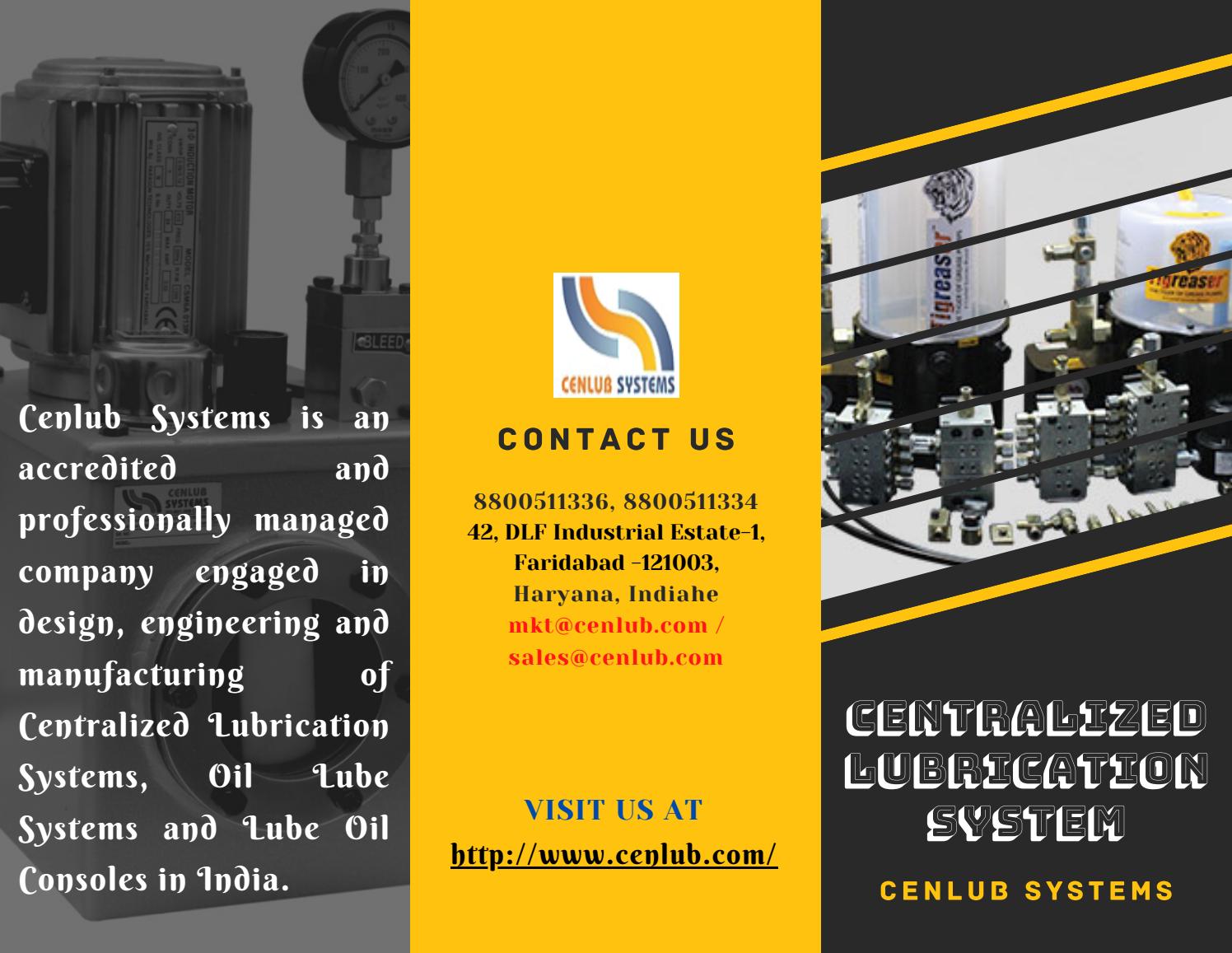 Know About Centralized Lubrication System In India by Cenlub Systems
